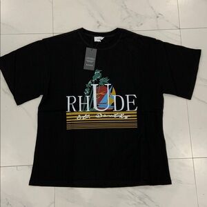 Rhude St. Barths Graphic Black T-Shirt Men’s size Large